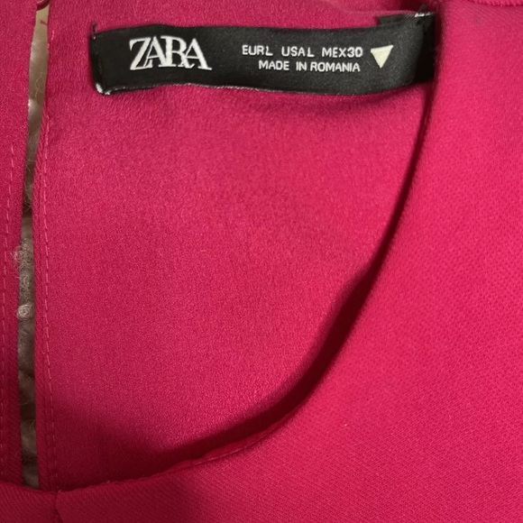 Zara Fuchsia Belted Mini Dress Large - Picture 5 of 7